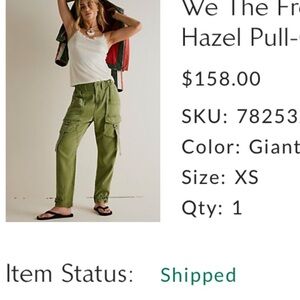 We The Free Hazel Pull-On Pants in Green